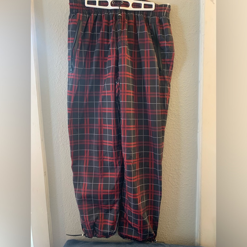 NWOT Track Pants, Red Plaid, size XL